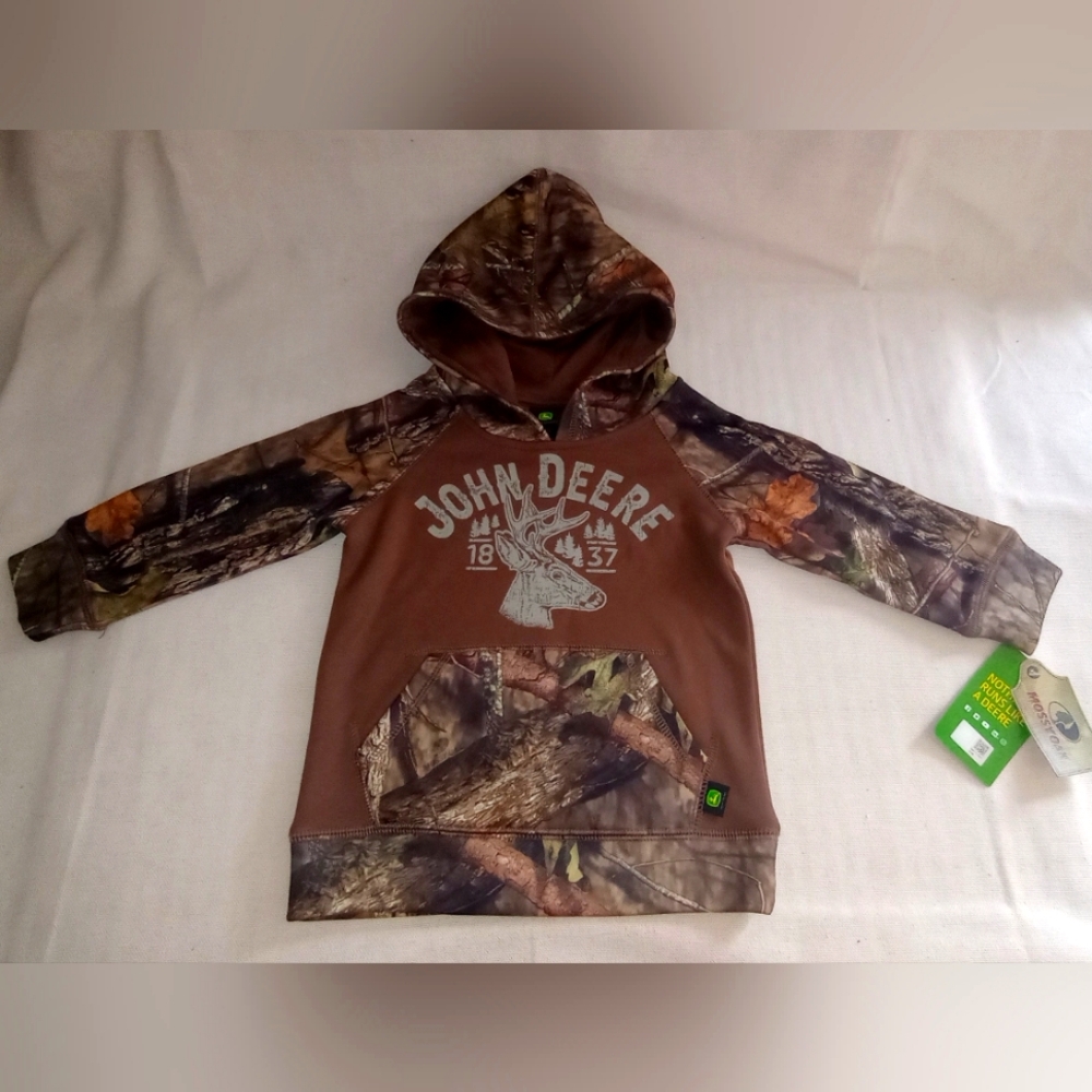 John Deere Brown and Camouflage Kids Hoodie NWT